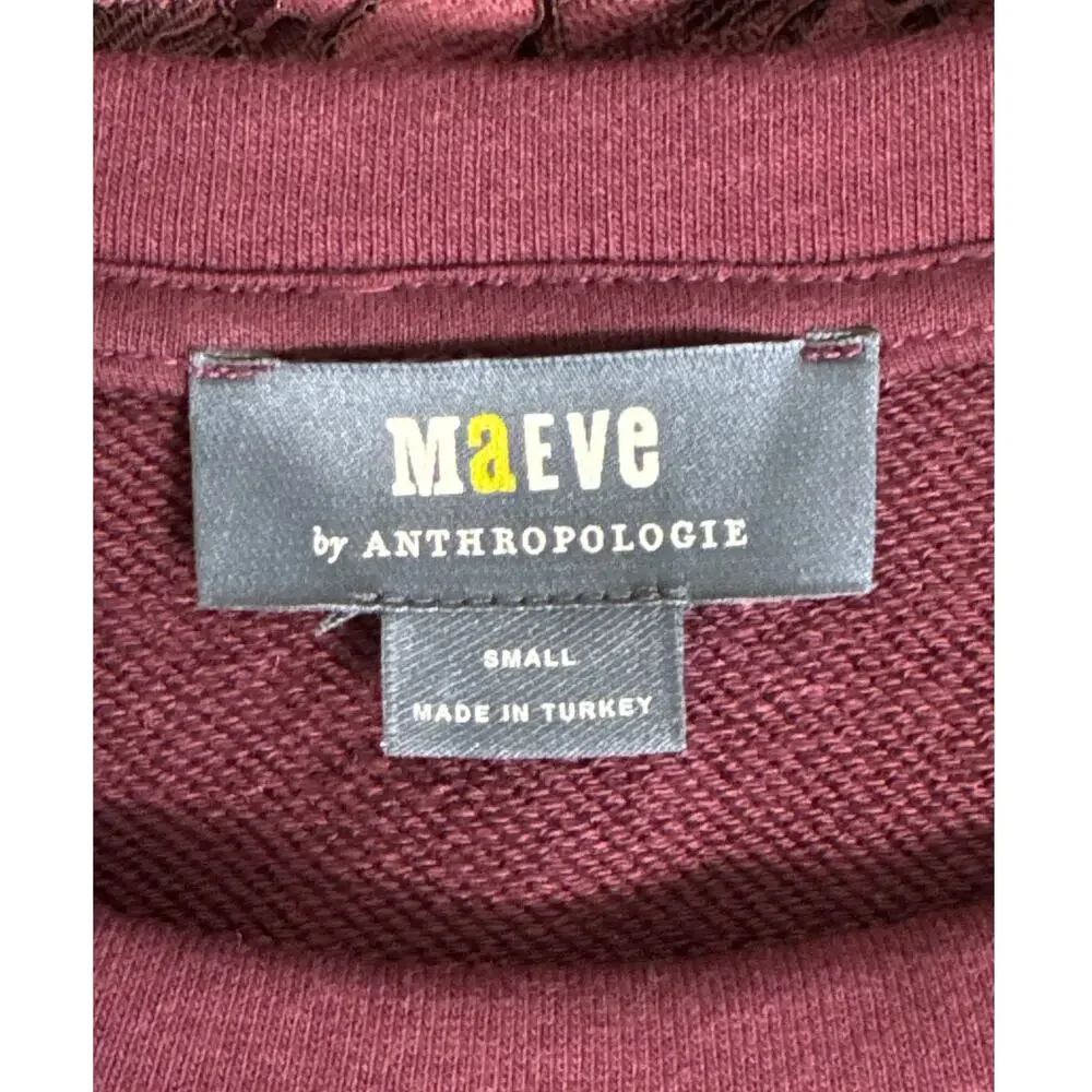 Anthropologie Maeve Lace‎ Top Burgundy Size Small